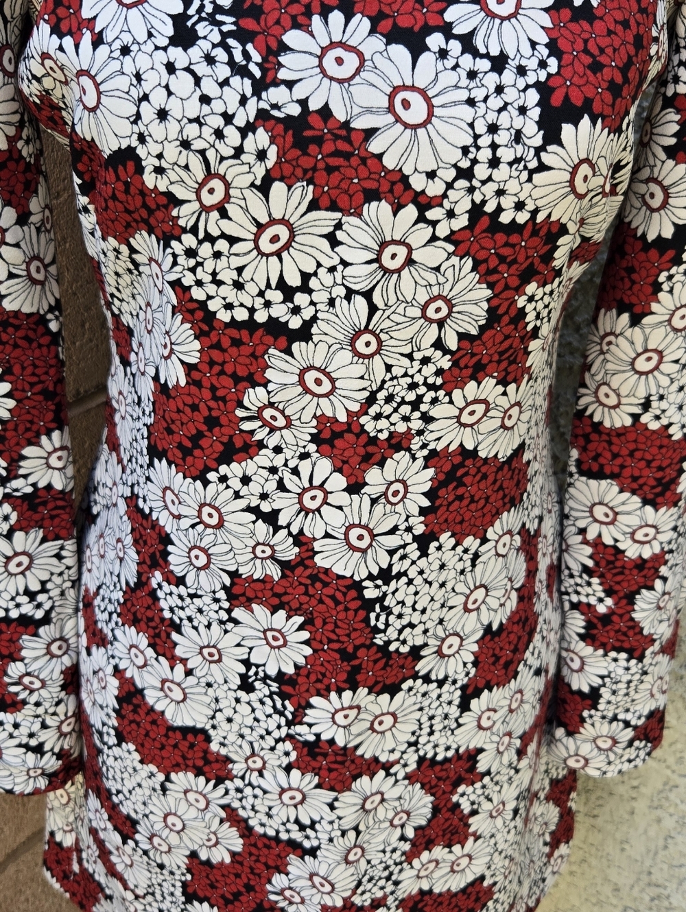 Zara Woman Red Floral Long-Sleeve Shift Dress Blogger Favorite - Picture 5 of 11
